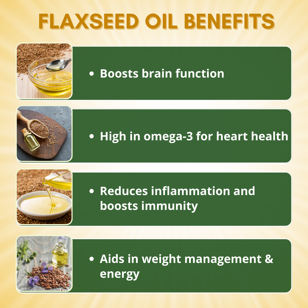 Flaxseed Oil | Cold Pressed, 100% Pure & Natural