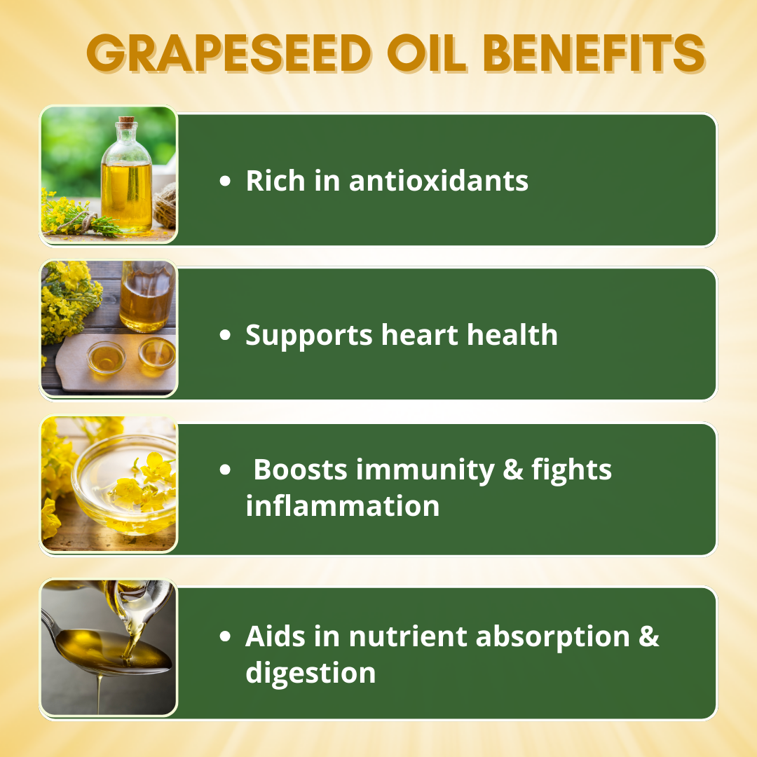 Grapeseed Oil | Cold Pressed, 100% Pure & Natural